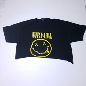 Nirvana Crop Tee Shirt Y2K